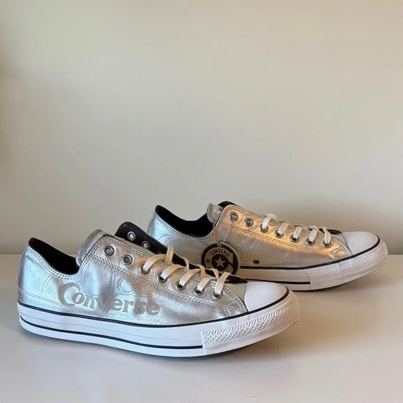 Converse Century Project Men's Metallic Silver Low Top Size 12 EUC - Picture 6 of 11